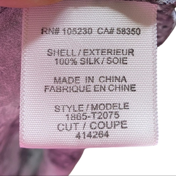 Joie Women's Size M Long Sleeve Silk Top Grey Black Print Button Down - Picture 7 of 10